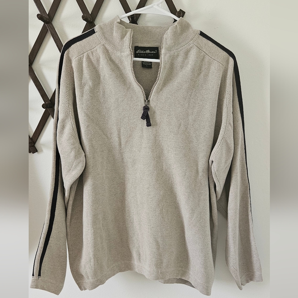Eddie Bauer Men's Beige Quarter-Zip